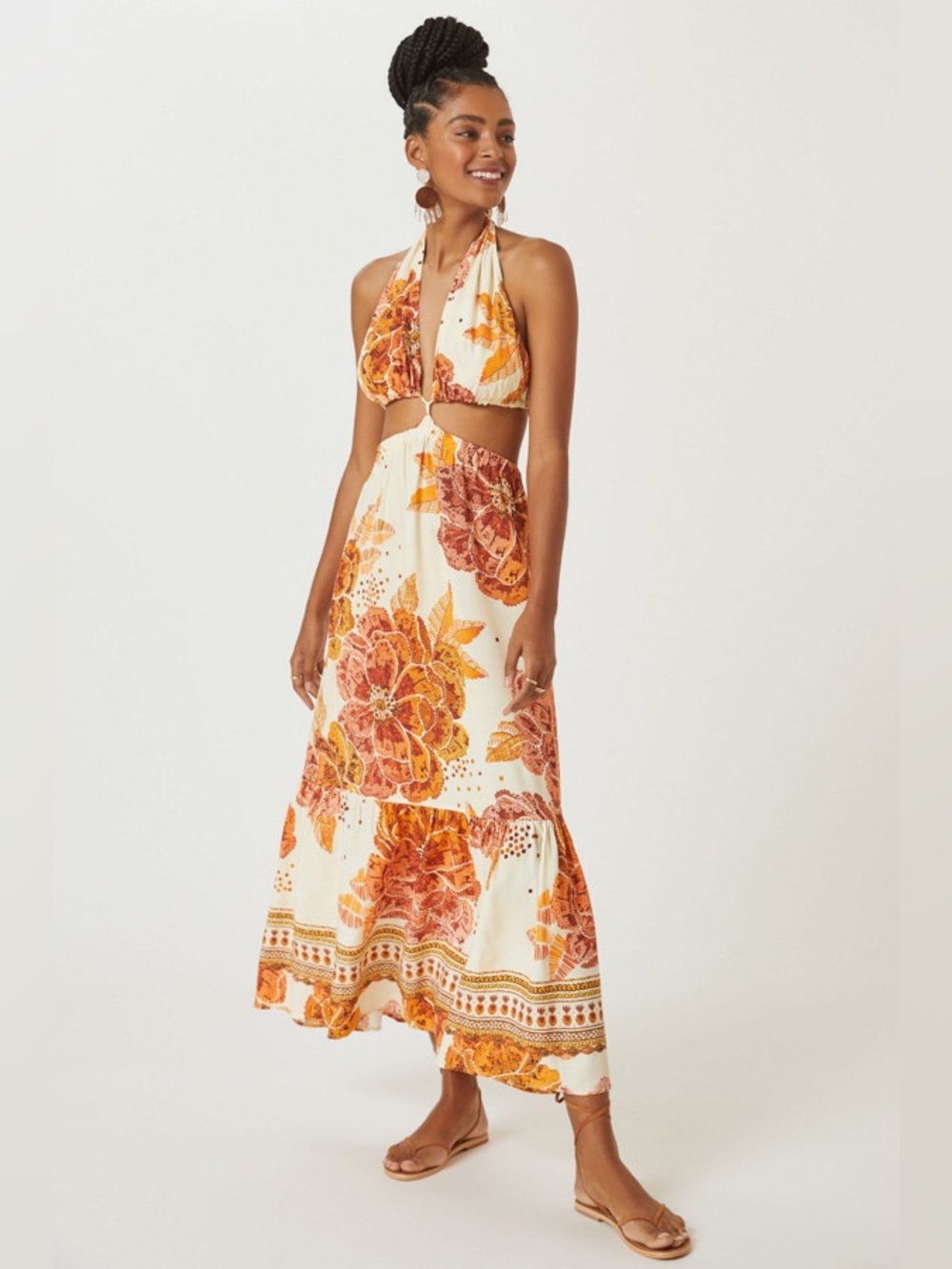 Like New Farm Rio for Anthropologie Cutout Floral Maxi Dress orig. $230 size S